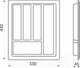 Миниатюра изображения товара Органайзер для столовых приборов AKS Standart 330x430 (металлик)