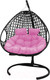 Миниатюра изображения товара Кресло подвесное M-Group Для двоих Люкс / 11510408 (черный ротанг/розовая подушка)
