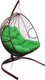 Миниатюра изображения товара Кресло подвесное M-Group Для двоих / 11450204 (коричневый ротанг/зеленая подушка)