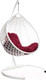 Миниатюра изображения товара Кресло подвесное M-Group Капля Люкс / 11030102 (белый ротанг/бордовая подушка)