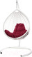 Миниатюра изображения товара Кресло подвесное M-Group Капля Люкс / 11030102 (белый ротанг/бордовая подушка)