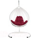 Миниатюра изображения товара Кресло подвесное M-Group Капля Люкс / 11030102 (белый ротанг/бордовая подушка)