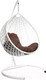 Миниатюра изображения товара Кресло подвесное M-Group Капля Люкс / 11030105 (белый ротанг/коричневая подушка)