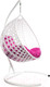 Миниатюра изображения товара Кресло подвесное M-Group Капля Люкс / 11030108 (белый ротанг/розовая подушка)