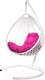 Миниатюра изображения товара Кресло подвесное M-Group Капля Люкс / 11030108 (белый ротанг/розовая подушка)