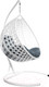 Миниатюра изображения товара Кресло подвесное M-Group Капля Люкс / 11030109 (белый ротанг/серая подушка)
