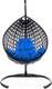 Миниатюра изображения товара Кресло подвесное M-Group Капля Люкс / 11030410 (черный ротанг/синяя подушка)