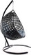 Миниатюра изображения товара Кресло подвесное M-Group Капля Люкс / 11030409 (черный ротанг/серая подушка)