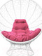 Миниатюра изображения товара Кресло садовое M-Group Кокос на подставке / 11590108 (белый ротанг/розовая подушка)