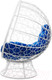 Миниатюра изображения товара Кресло садовое M-Group Кокос на подставке / 11590110 (белый ротанг/синяя подушка)