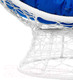 Миниатюра изображения товара Кресло садовое M-Group Кокос на подставке / 11590110 (белый ротанг/синяя подушка)