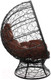 Миниатюра изображения товара Кресло садовое M-Group Кокос на подставке / 11590405 (черный ротанг/коричневая подушка)