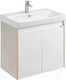Миниатюра изображения товара Тумба под умывальник Акватон Сканди Doors 70 / 1A278901SDB20 (белый/дуб верона)