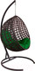 Миниатюра изображения товара Кресло подвесное M-Group Круг Люкс / 11060204 (коричневый ротанг/зеленая подушка)