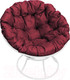 Миниатюра изображения товара Кресло садовое M-Group Папасан 12010102 (белый/бордовая подушка)