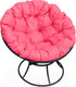Миниатюра изображения товара Кресло садовое M-Group Папасан 12010408 (черный/розовая подушка)