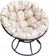 Миниатюра изображения товара Кресло садовое M-Group Папасан 12010401 (черный/бежевая подушка)