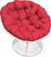 Миниатюра изображения товара Кресло садовое M-Group Папасан 12020106 (белый ротанг/красная подушка)