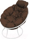 Миниатюра изображения товара Кресло садовое M-Group Папасан мини / 12060105 (белый/коричневая подушка)