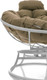 Миниатюра изображения товара Кресло садовое M-Group Папасан пружинка мини / 12080101 (белый/бежевая подушка)