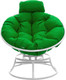 Миниатюра изображения товара Кресло садовое M-Group Папасан пружинка мини / 12080104 (белый/зеленая подушка)