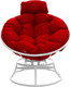 Миниатюра изображения товара Кресло садовое M-Group Папасан пружинка мини / 12080106 (белый/красная подушка)