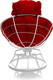 Миниатюра изображения товара Кресло садовое M-Group Папасан пружинка мини / 12080106 (белый/красная подушка)