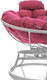 Миниатюра изображения товара Кресло садовое M-Group Папасан пружинка мини / 12080108 (белый/розовая подушка)