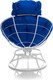 Миниатюра изображения товара Кресло садовое M-Group Папасан пружинка мини / 12080110 (белый/синяя подушка)