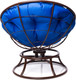 Миниатюра изображения товара Кресло садовое M-Group Папасан пружинка мини / 12080210 (коричневый/синяя подушка)