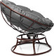 Миниатюра изображения товара Кресло садовое M-Group Папасан пружинка мини / 12080209 (коричневый/серая подушка)