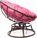 Миниатюра изображения товара Кресло садовое M-Group Папасан пружинка мини / 12080208 (коричневый/розовая подушка)
