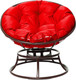 Миниатюра изображения товара Кресло садовое M-Group Папасан пружинка мини / 12080206 (коричневый/красная подушка)