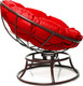 Миниатюра изображения товара Кресло садовое M-Group Папасан пружинка мини / 12080206 (коричневый/красная подушка)
