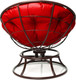 Миниатюра изображения товара Кресло садовое M-Group Папасан пружинка мини / 12080206 (коричневый/красная подушка)