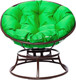 Миниатюра изображения товара Кресло садовое M-Group Папасан пружинка мини / 12080204 (коричневый/зеленая подушка)