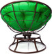 Миниатюра изображения товара Кресло садовое M-Group Папасан пружинка мини / 12080204 (коричневый/зеленая подушка)