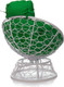 Миниатюра изображения товара Кресло садовое M-Group Папасан пружинка мини / 12090104 (белый ротанг/зеленая подушка)