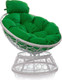 Миниатюра изображения товара Кресло садовое M-Group Папасан пружинка мини / 12090104 (белый ротанг/зеленая подушка)