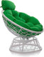 Миниатюра изображения товара Кресло садовое M-Group Папасан пружинка мини / 12090104 (белый ротанг/зеленая подушка)