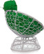 Миниатюра изображения товара Кресло садовое M-Group Папасан пружинка мини / 12090104 (белый ротанг/зеленая подушка)