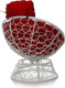 Миниатюра изображения товара Кресло садовое M-Group Папасан пружинка мини / 12090106 (белый ротанг/красная подушка)