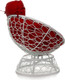 Миниатюра изображения товара Кресло садовое M-Group Папасан пружинка мини / 12090106 (белый ротанг/красная подушка)
