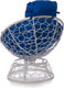 Миниатюра изображения товара Кресло садовое M-Group Папасан пружинка мини / 12090110 (белый ротанг/синяя подушка)