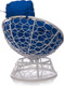 Миниатюра изображения товара Кресло садовое M-Group Папасан пружинка мини / 12090110 (белый ротанг/синяя подушка)