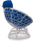Миниатюра изображения товара Кресло садовое M-Group Папасан пружинка мини / 12090110 (белый ротанг/синяя подушка)