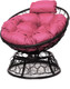 Миниатюра изображения товара Кресло садовое M-Group Папасан пружинка мини / 12090408 (черный ротанг/розовая подушка)