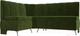 Миниатюра изображения товара Уголок кухонный мягкий Лига Диванов Кантри 113 левый (микровельвет, зеленый)