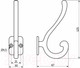 Миниатюра изображения товара Крючок для одежды AKS Akkord (матовая античная латунь)