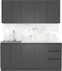 Миниатюра изображения товара Кухонный гарнитур Артём-Мебель Мэри СН-114 ДСП 1.8м (серый графит)